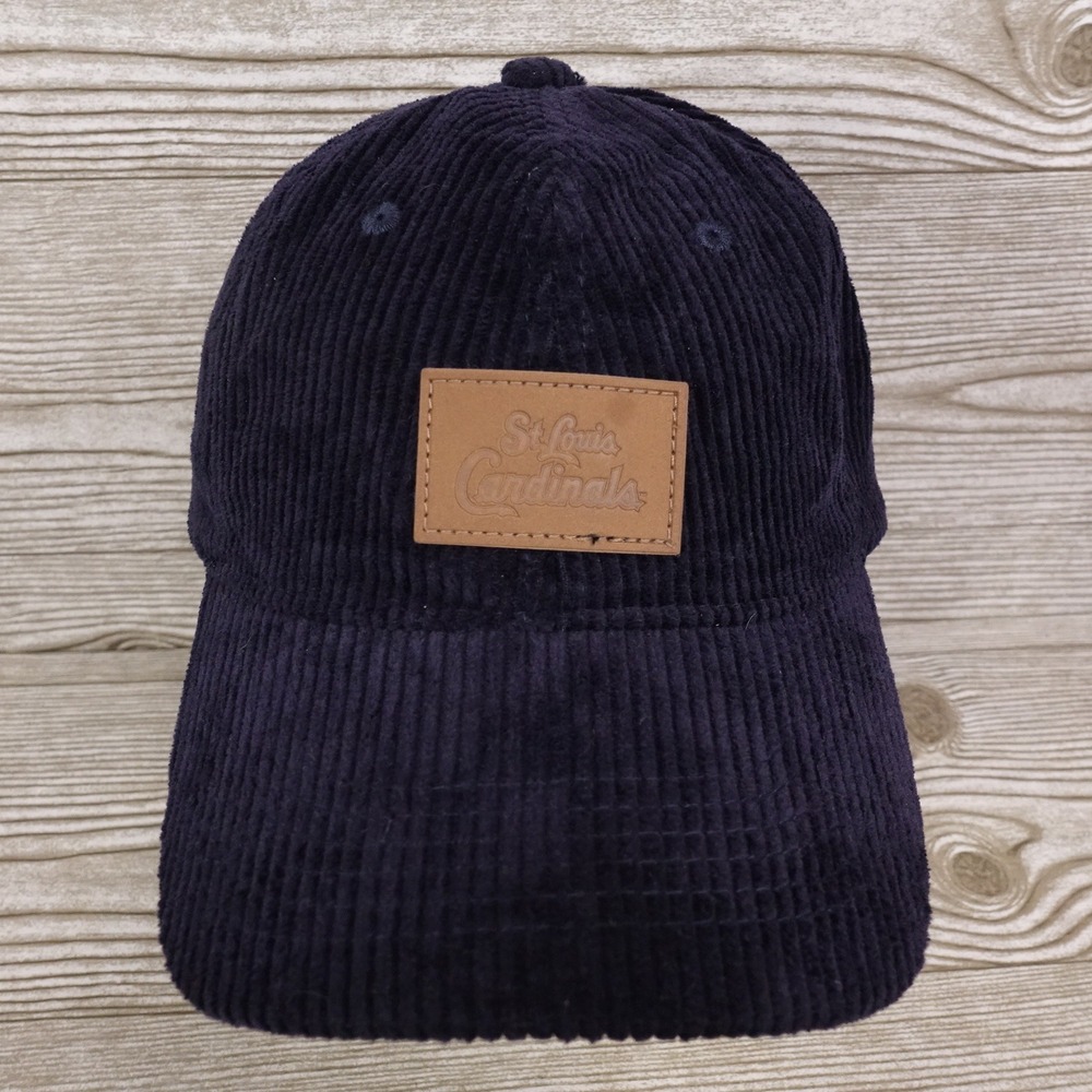 ST LOUIS‎ CARDINALS SCRIPT LOGO BLUE CORDUROY SGA STADIUM GIVEAWAY BASEBALL HAT